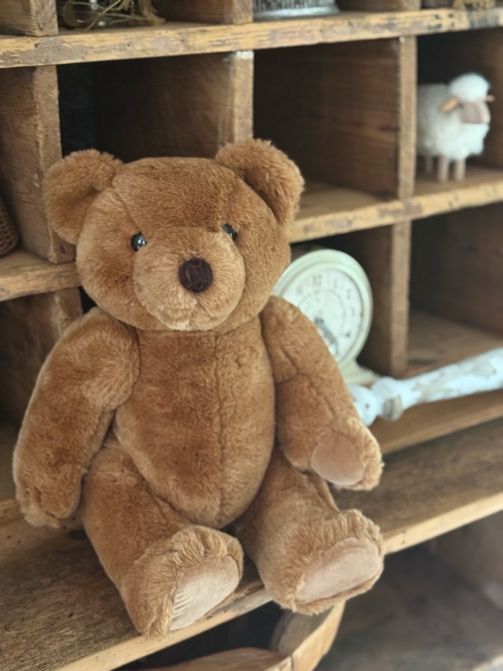 Vintage 1986 Dakin Plush Brown Teddy Bear Stuffed Animal